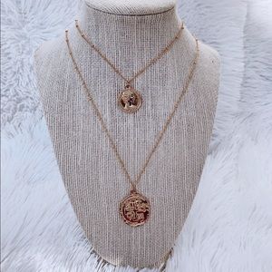 Double layer coin necklace